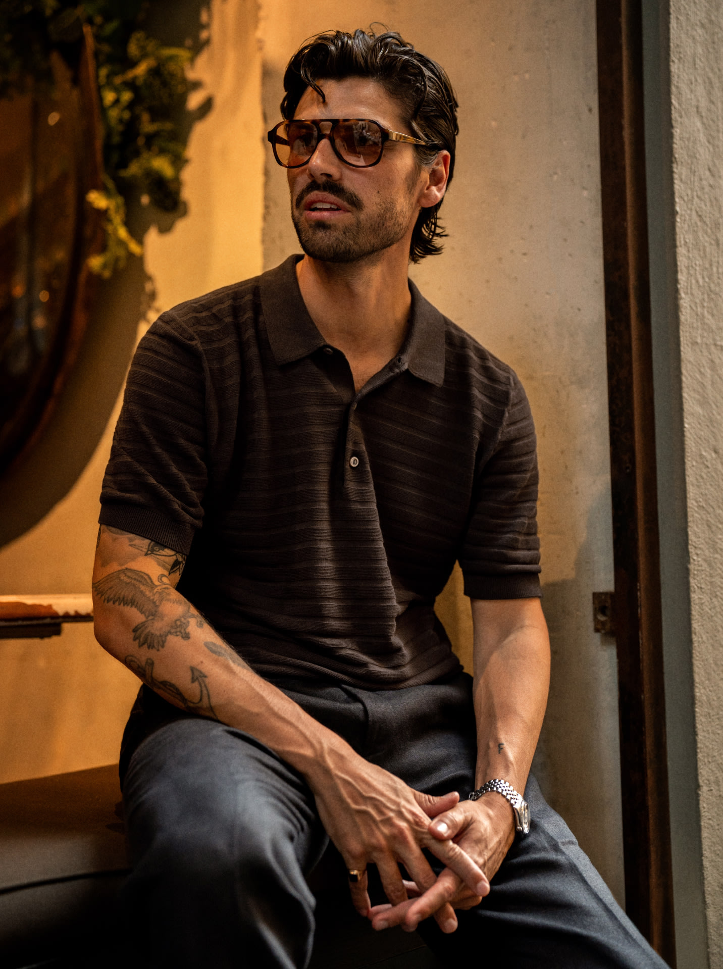brown polo styled