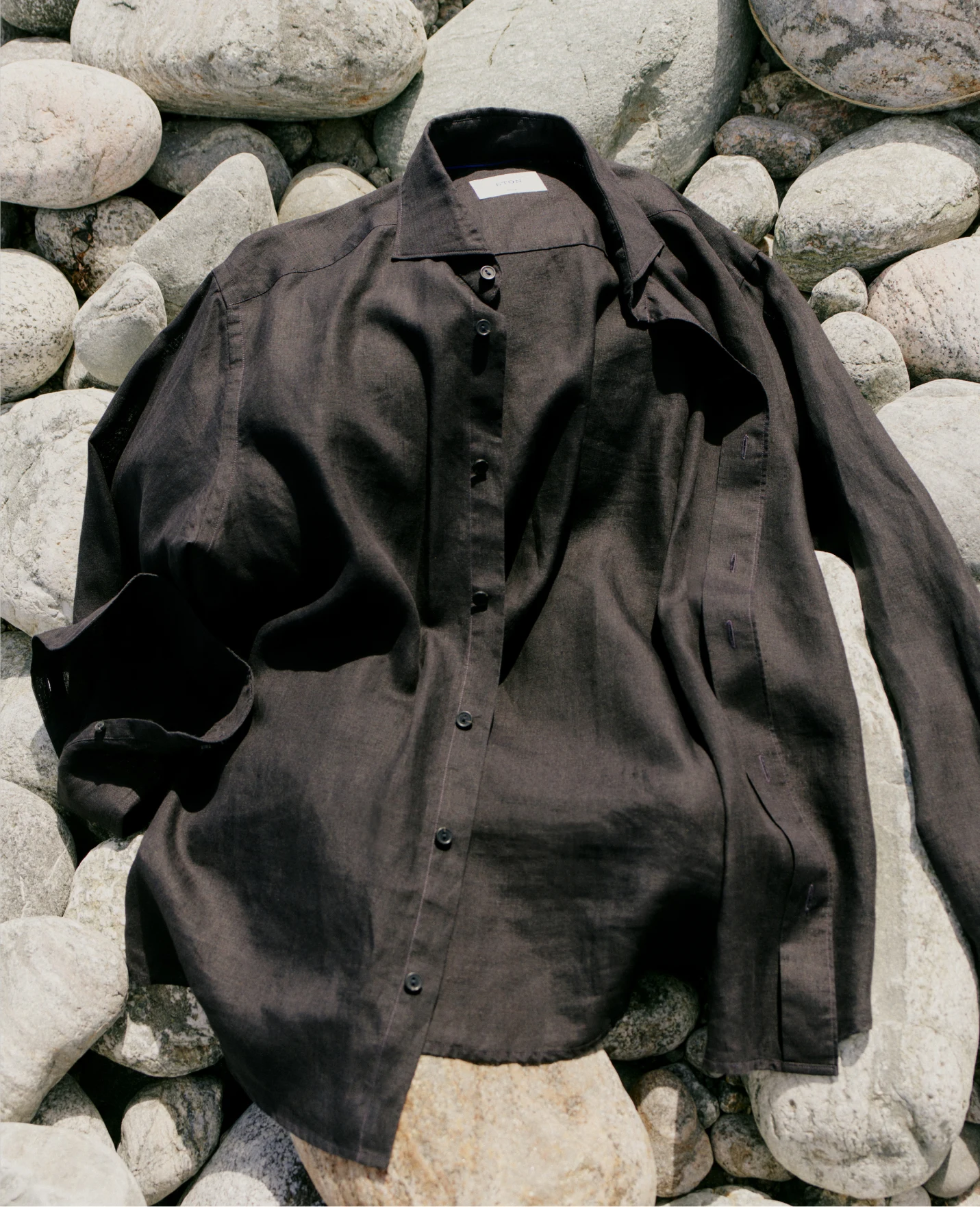 black linen shirt