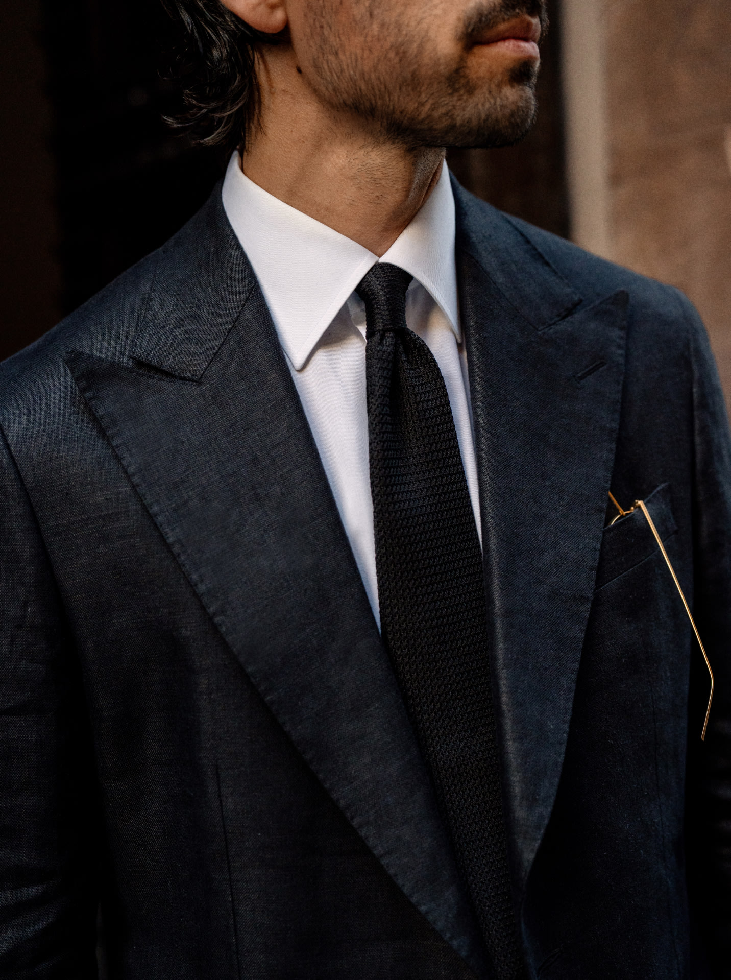 white signature twill shirt model image