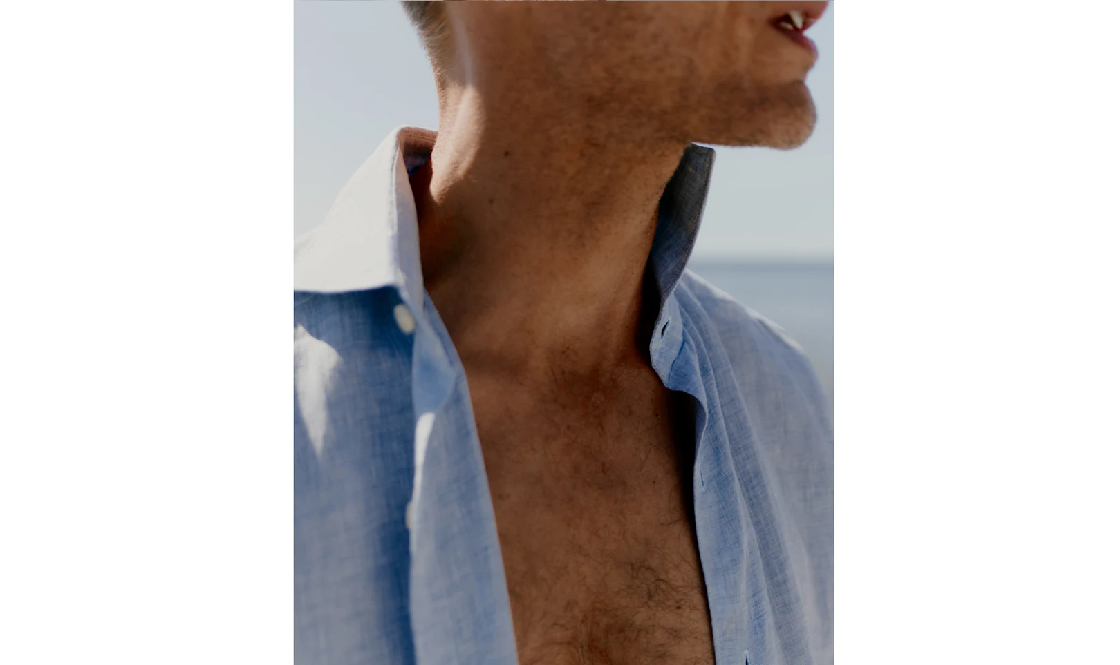 light blue linen shirt