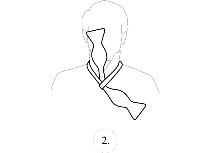 how to tie a bowtie step 2