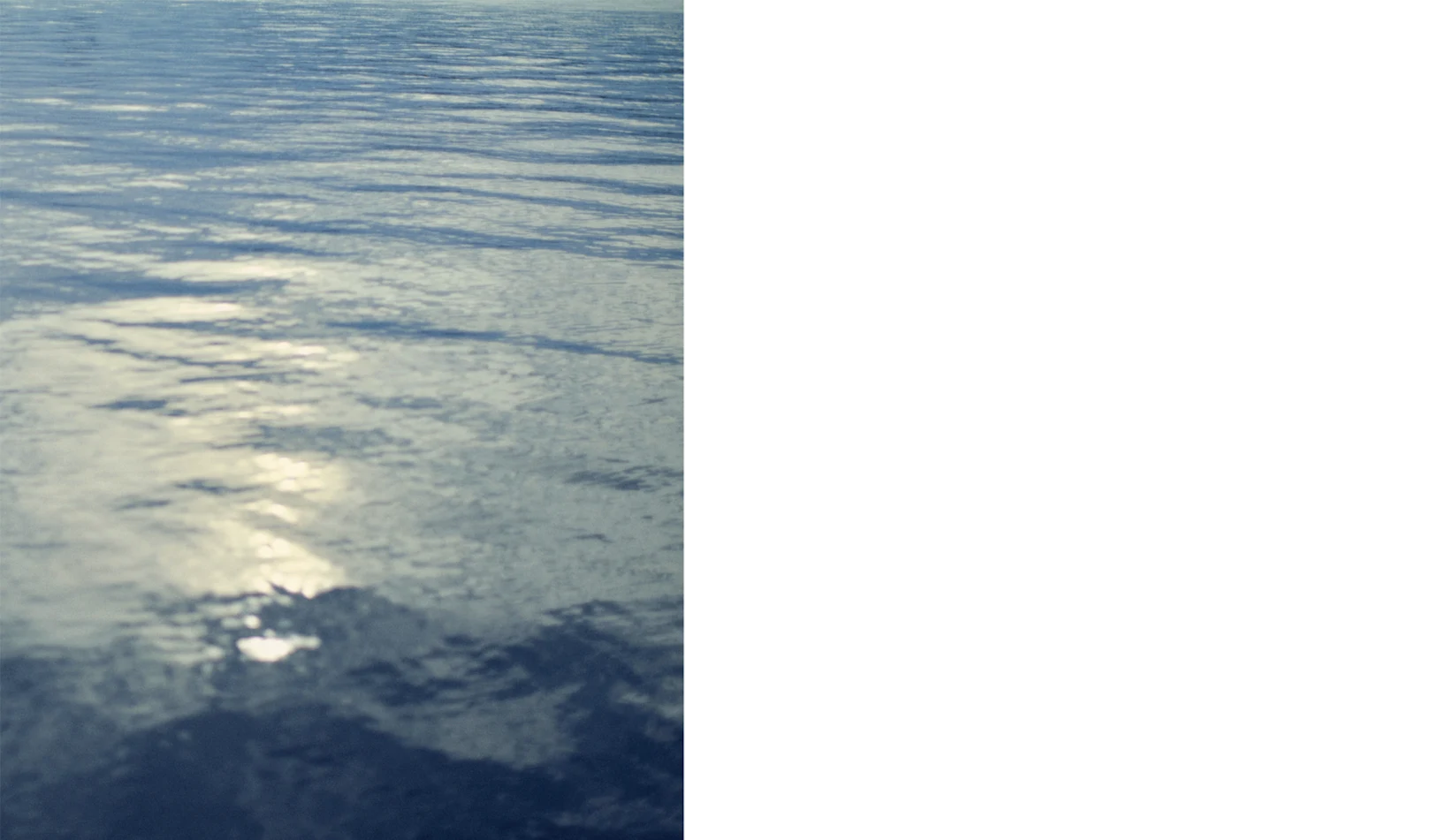 ocean water with the sun flaring