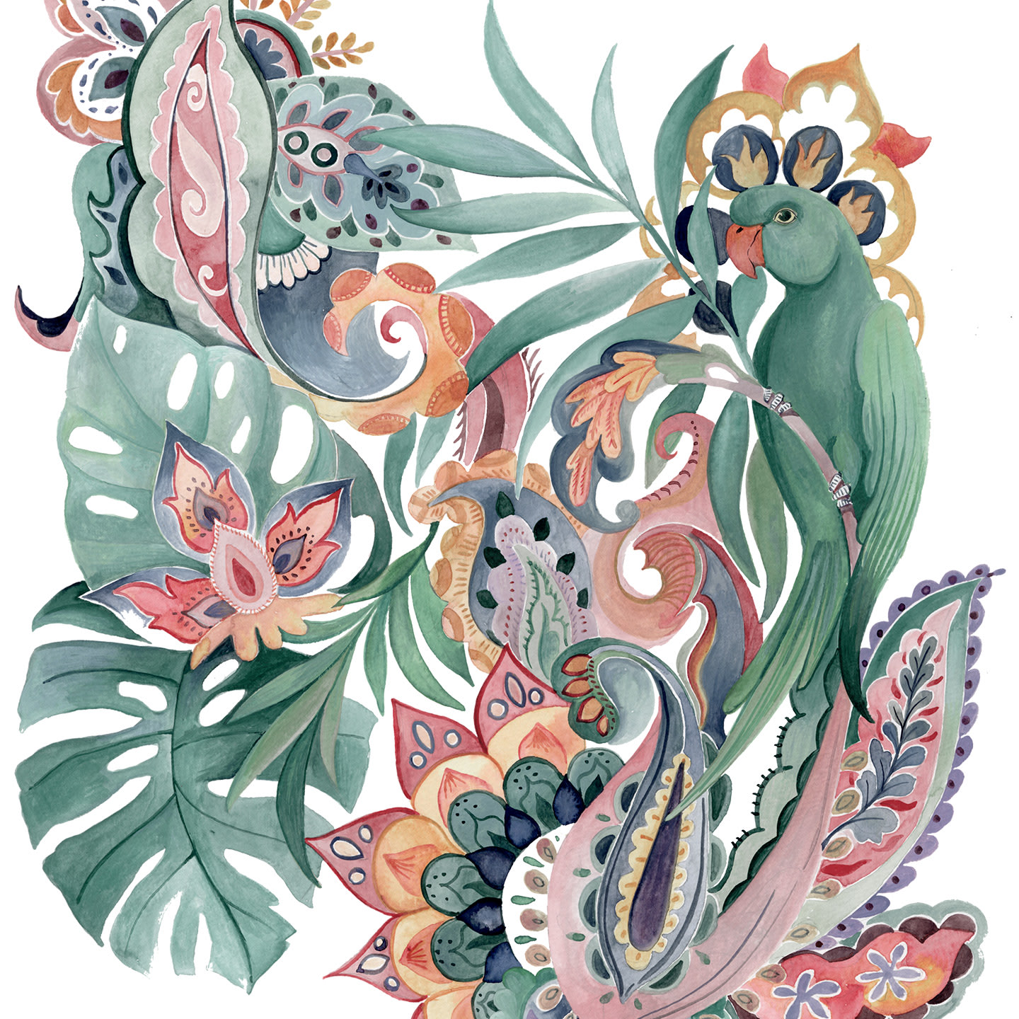 Hand Painted Garden Print