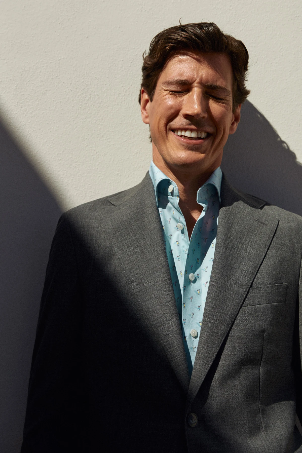 model in suit and lightblue shirt