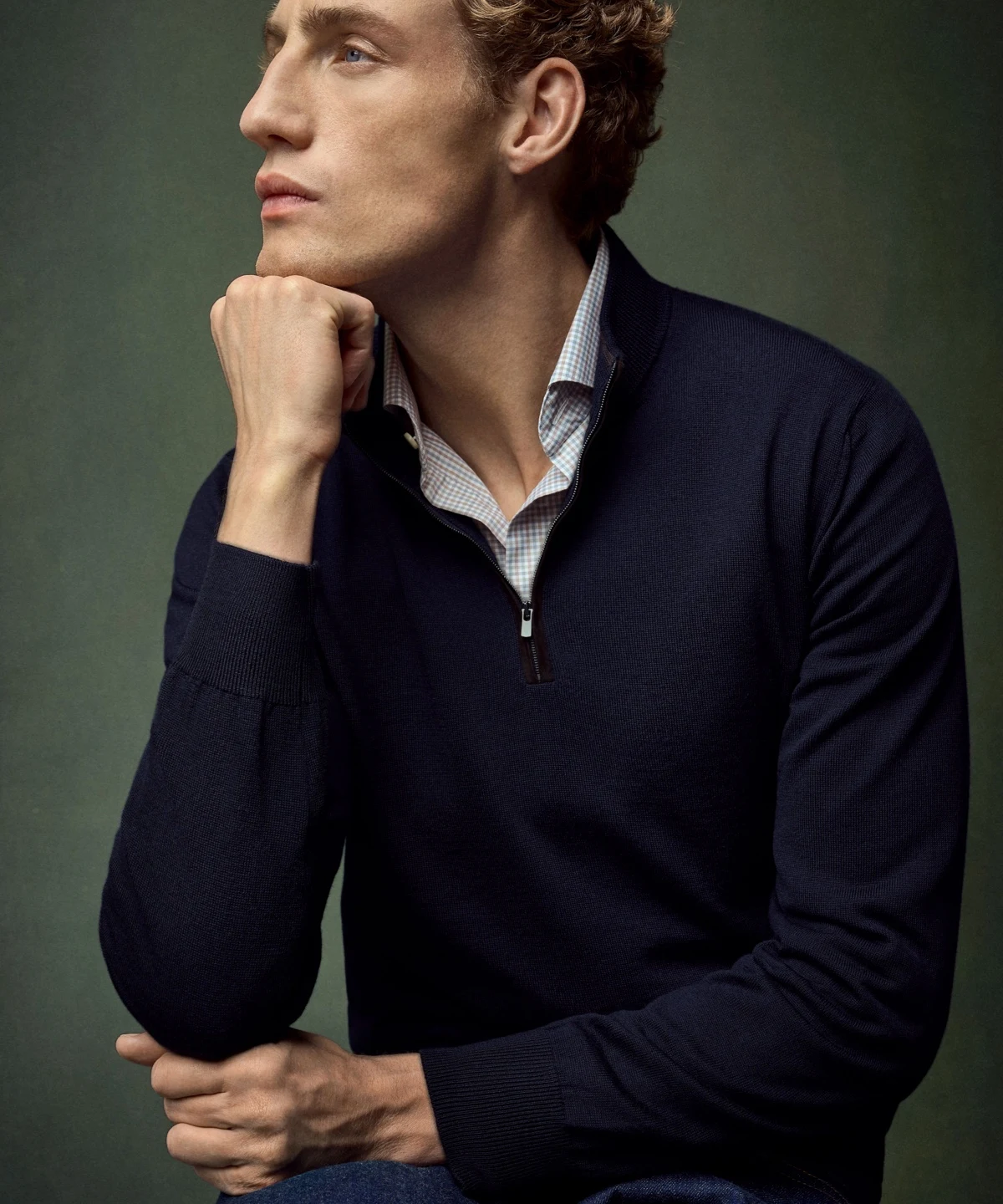 half zip knitted sweater