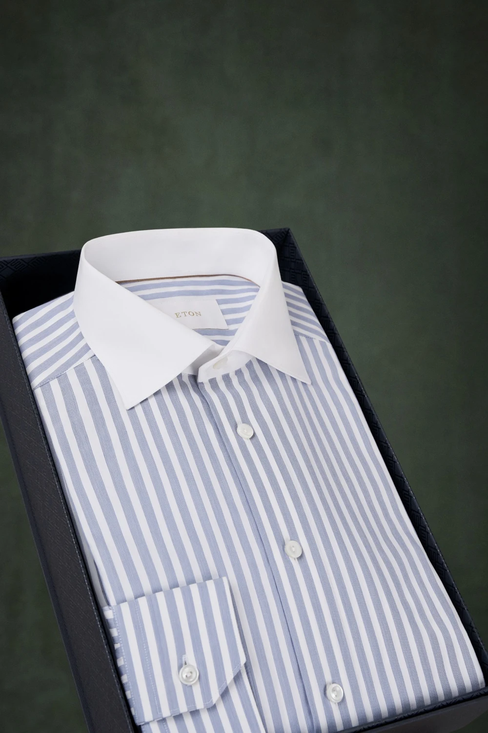 striped shirt white collar shirt elevated