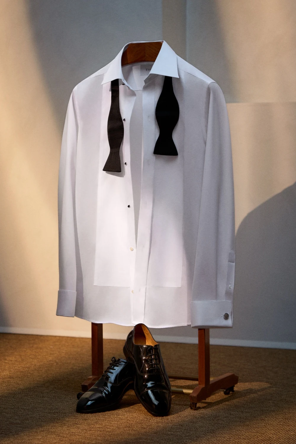 white bib evening shirt