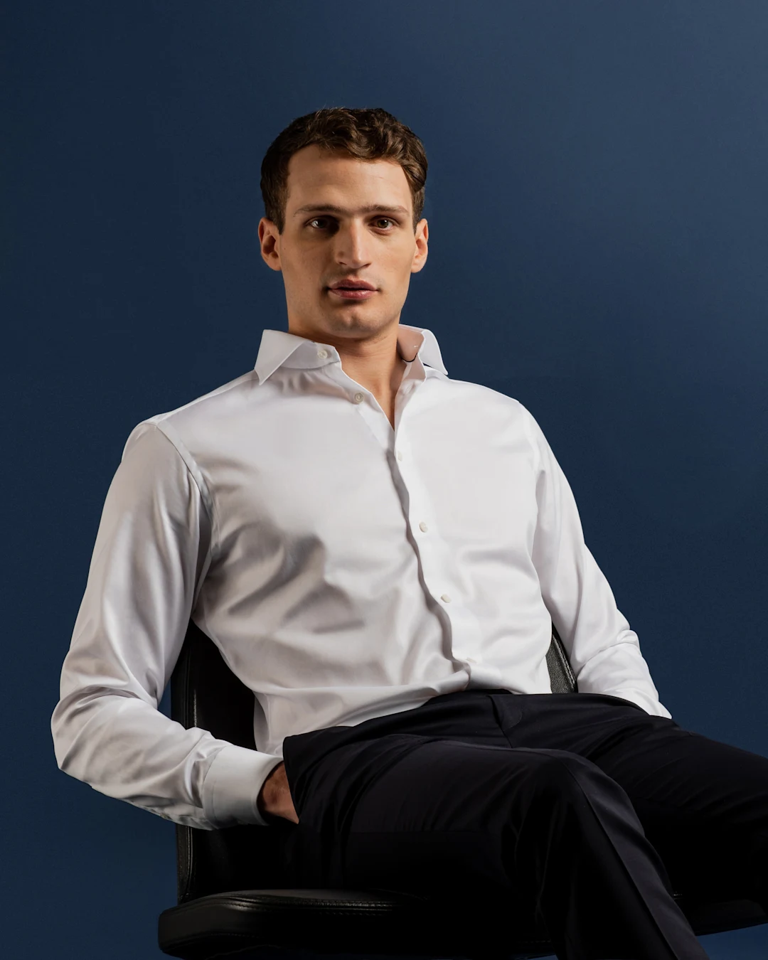 White Signature Twill Shirt French Cuffs Eton