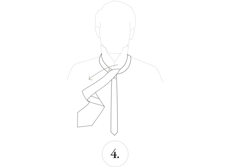 double windsor knot steps 4