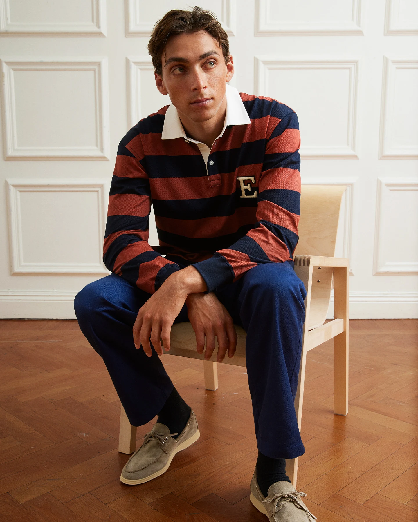 mondo duplantis for eton in striped polo shirt