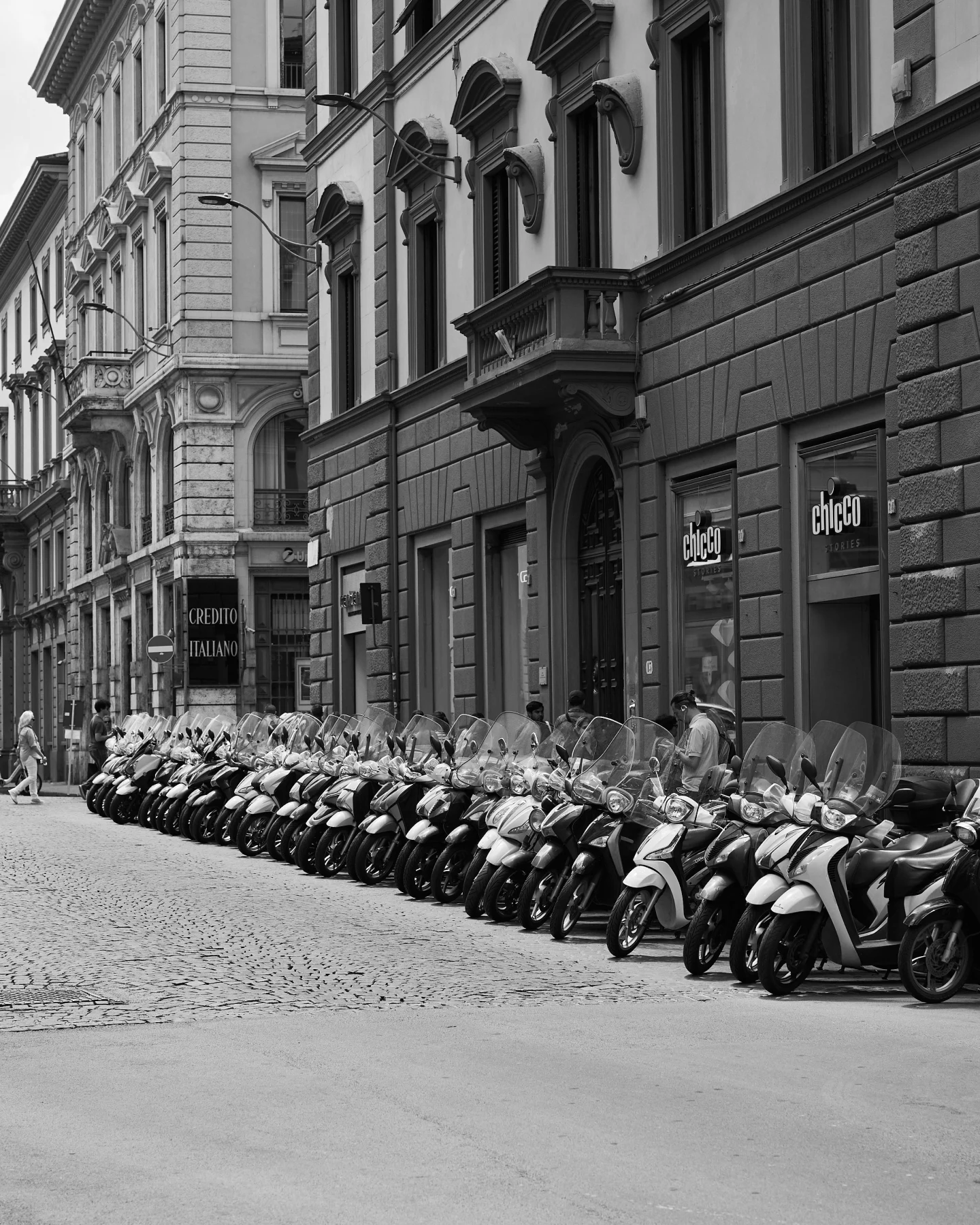 parked motorbikes