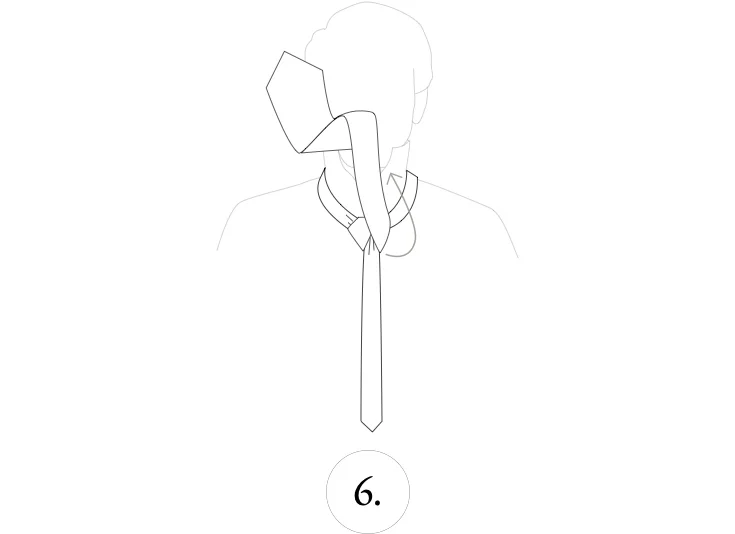 double windsor knot steps 6