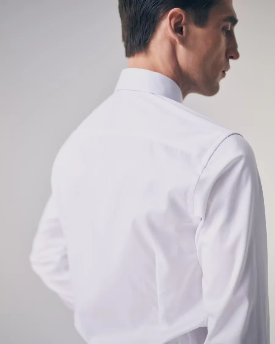 man wearing a signature twill shot from behind
