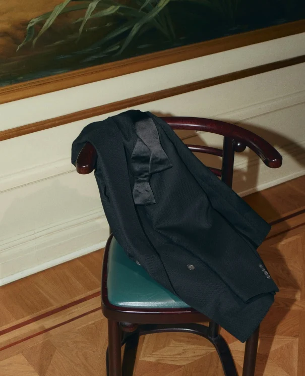 a chair with a soft jacket on it