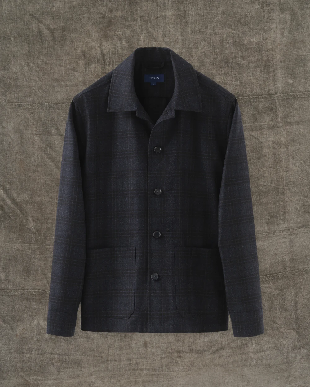 checked wool cashmere overshirt