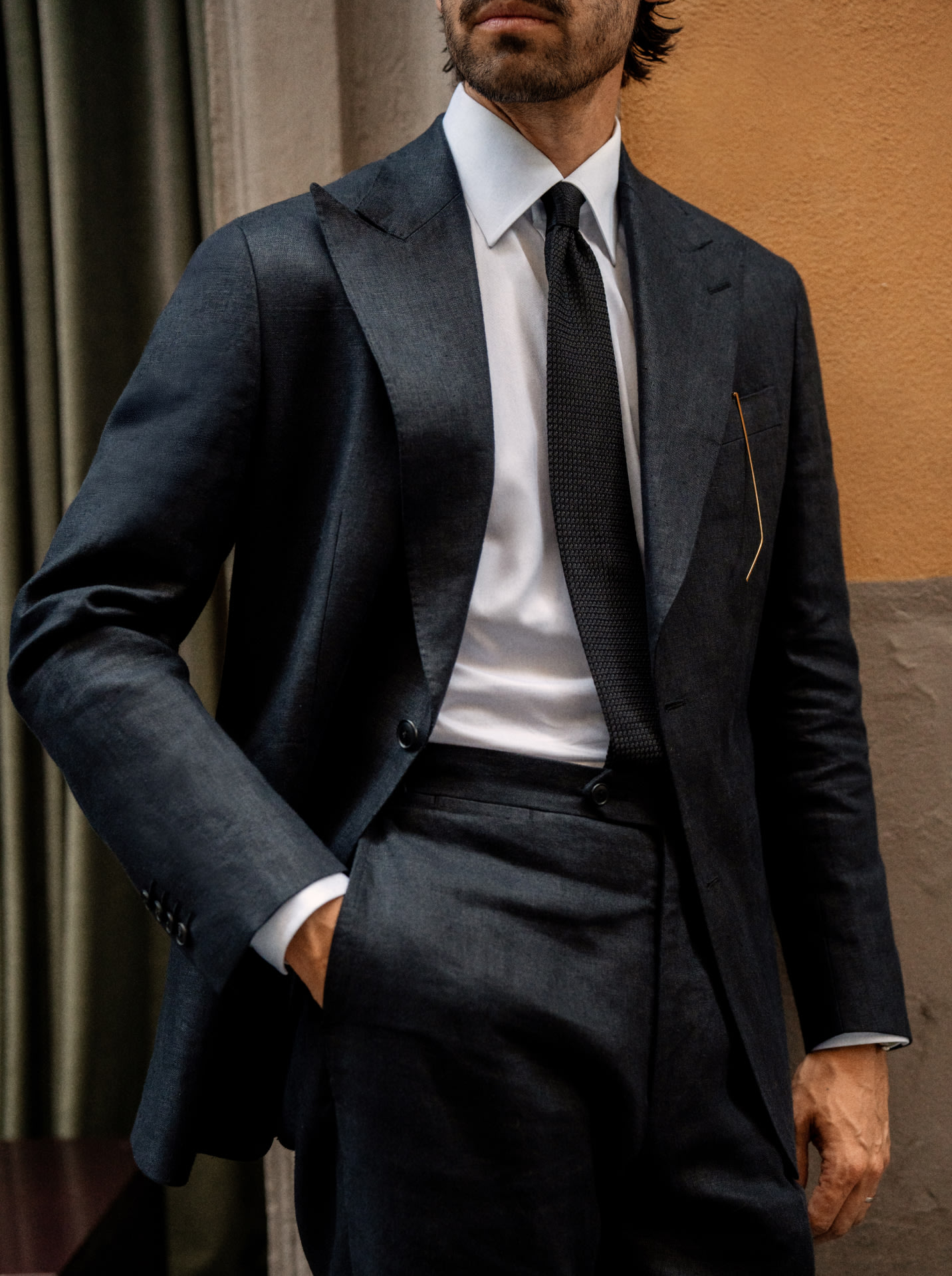 white signature twill shirt model image