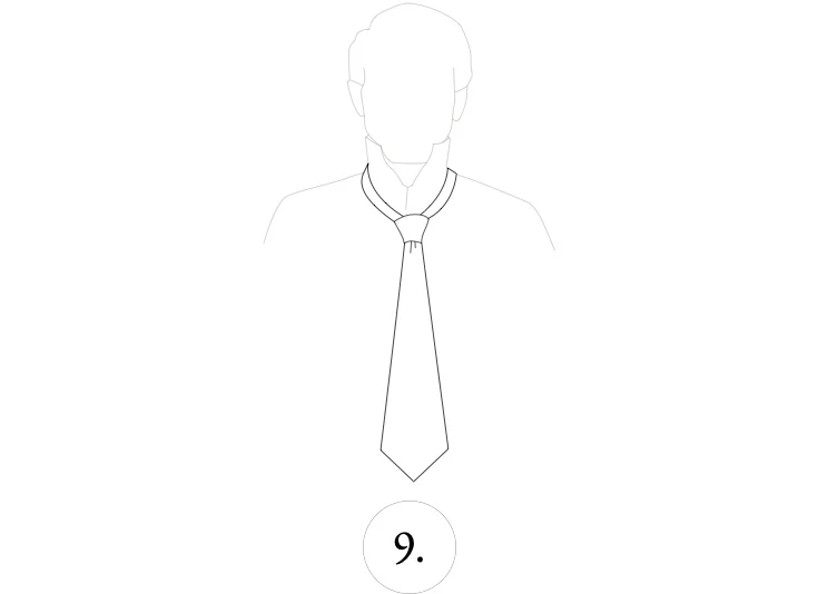 half windsor knot step 9