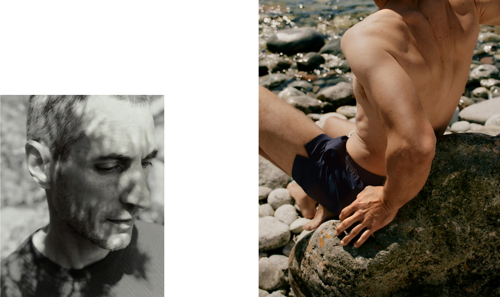 t-shirt and swim shorts