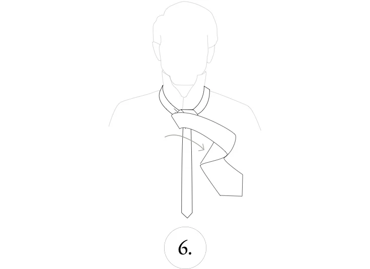 half windsor knot step 6