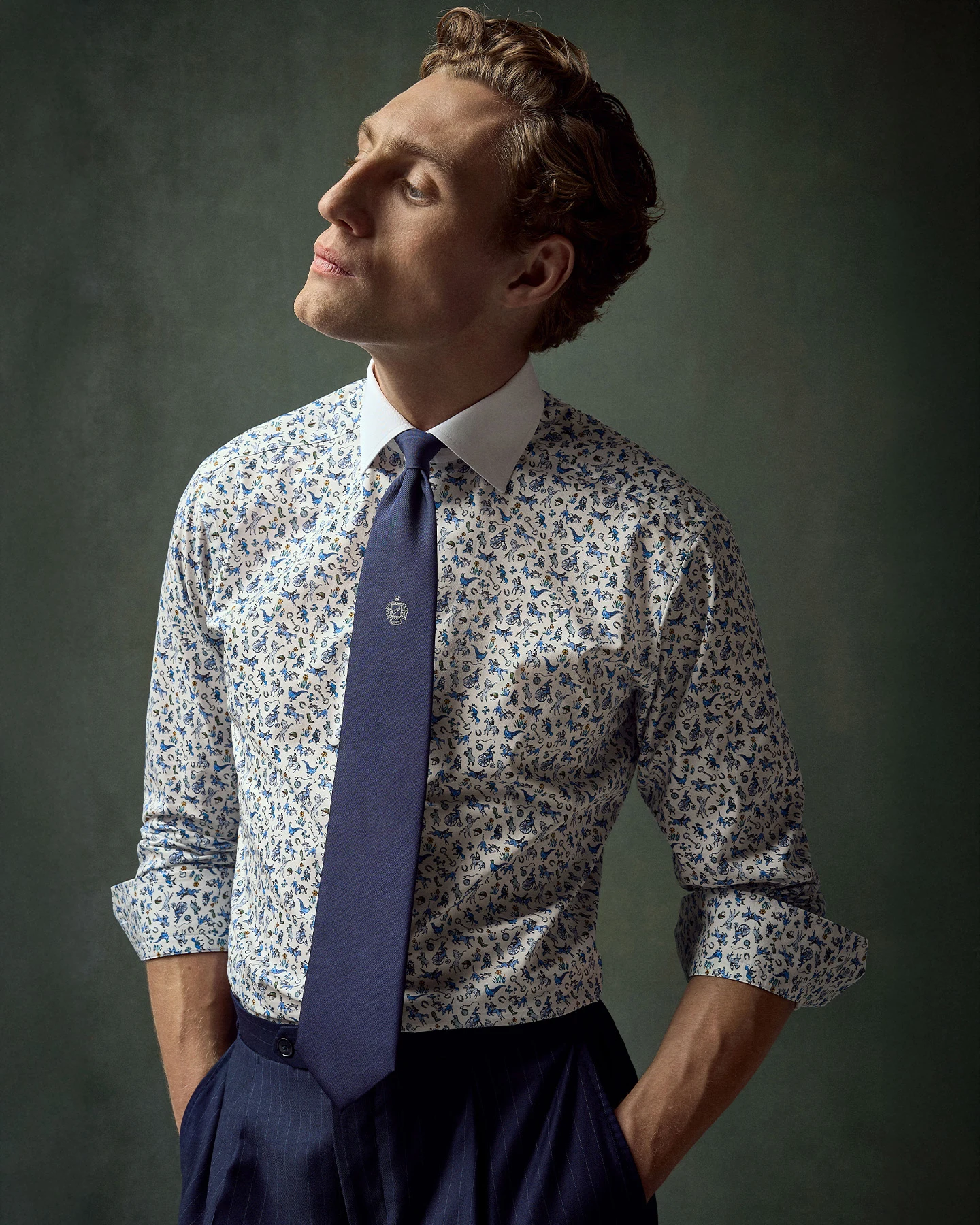 Countryside Motif Print Signature Twill Shirt