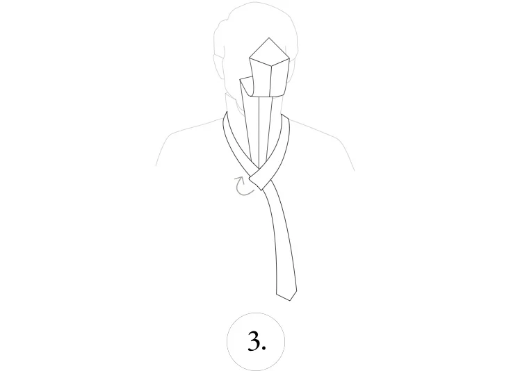 double windsor knot steps 3