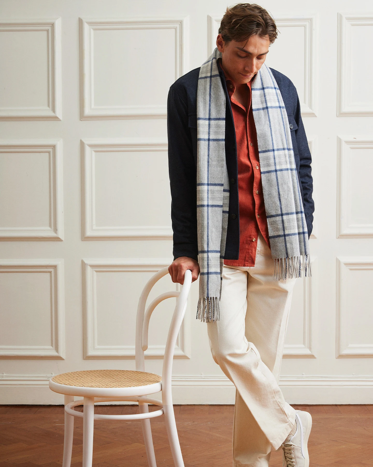 mondo duplantis for eton in shirt overshirt and scarf