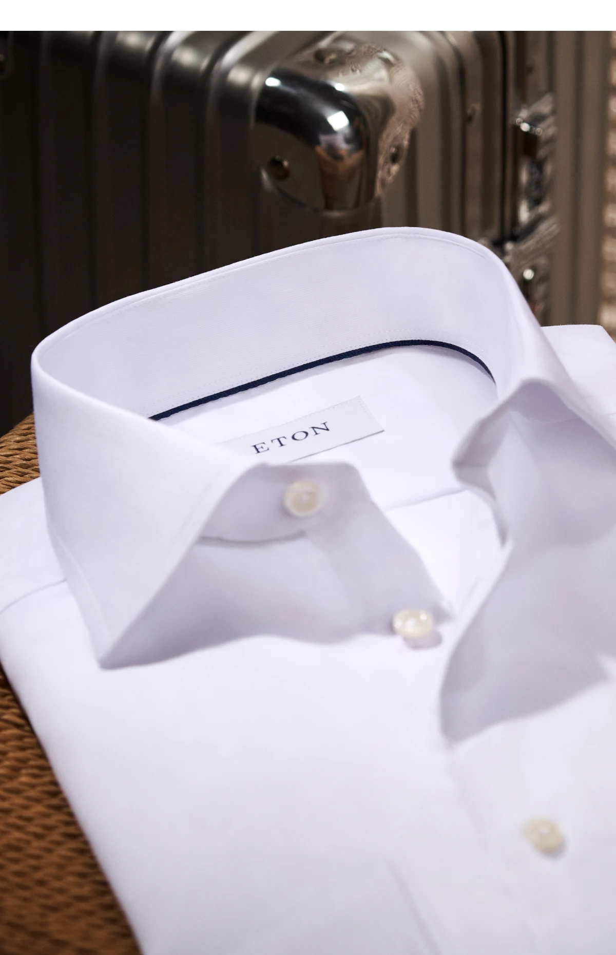 close up white signature twill shirt