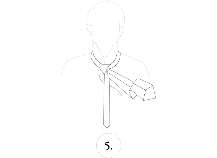 double windsor knot steps 5