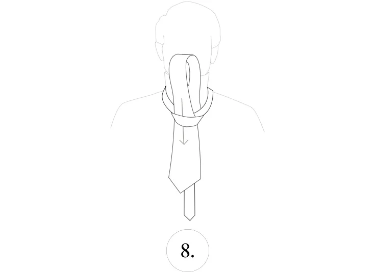 half windsor knot step 8