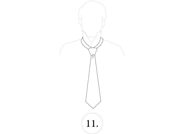 double windsor knot steps 11