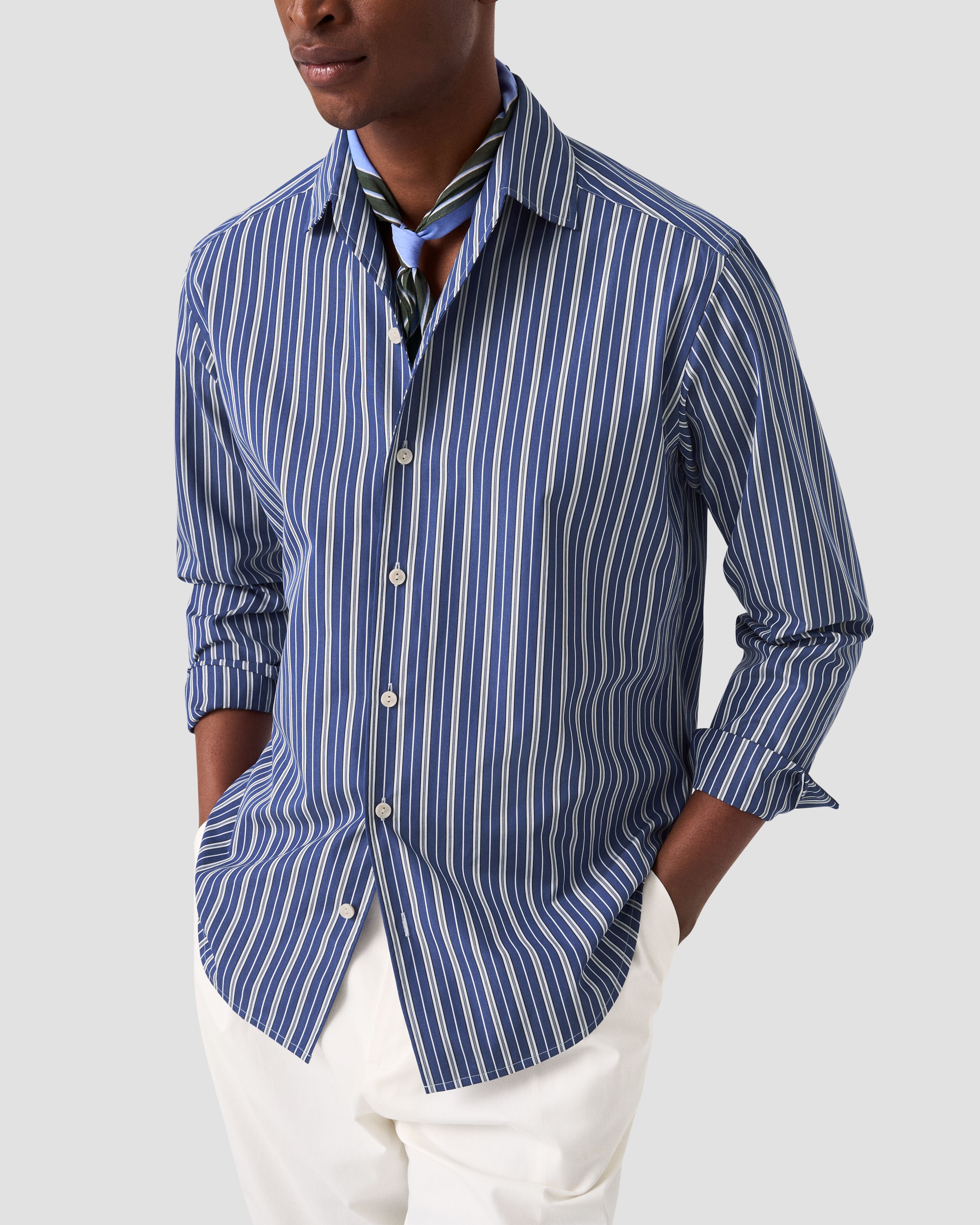Eton x Tretorn Striped One Piece Collar Shirt - Eton