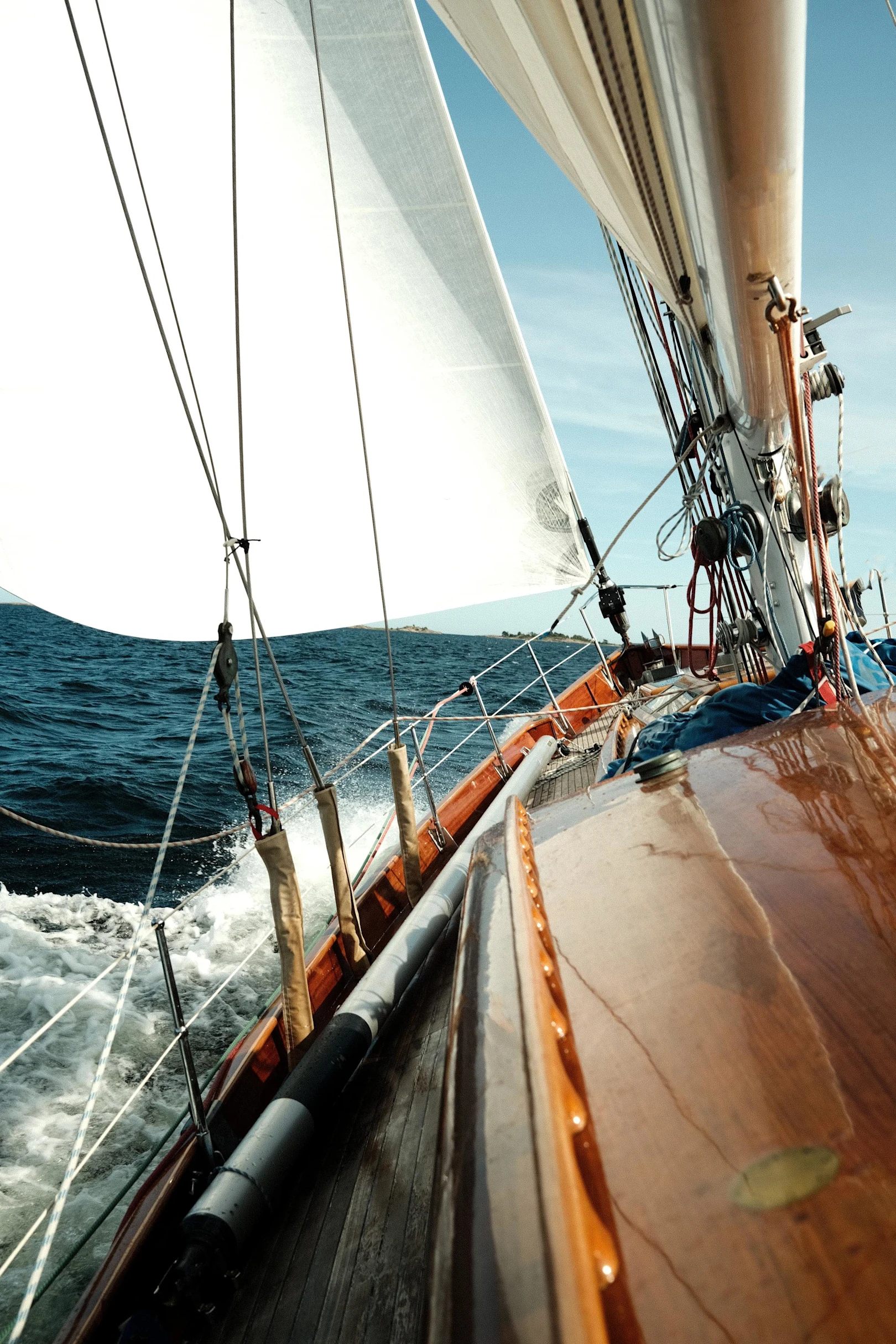 a sailing boat in action