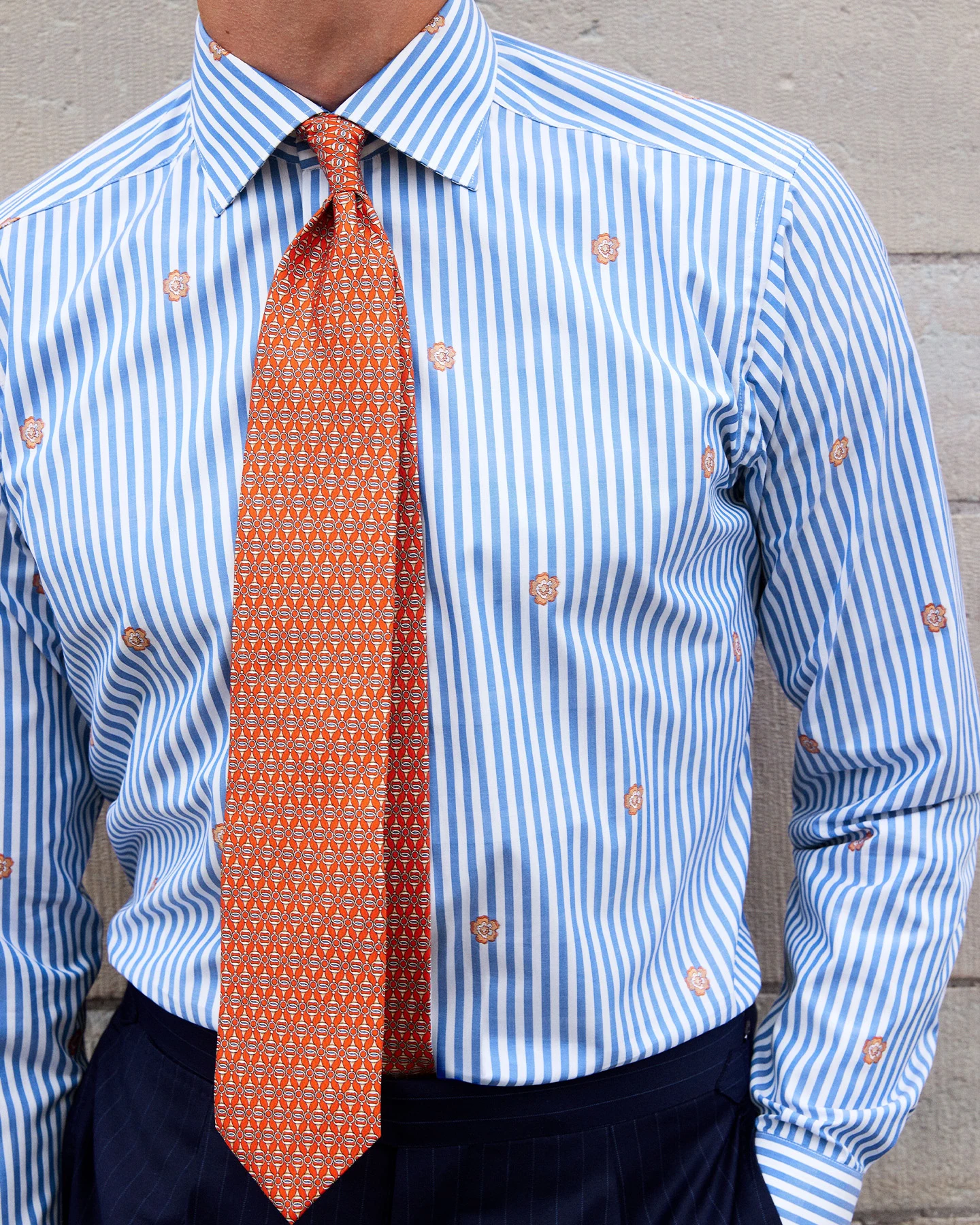 bengal striped shirt with flowers