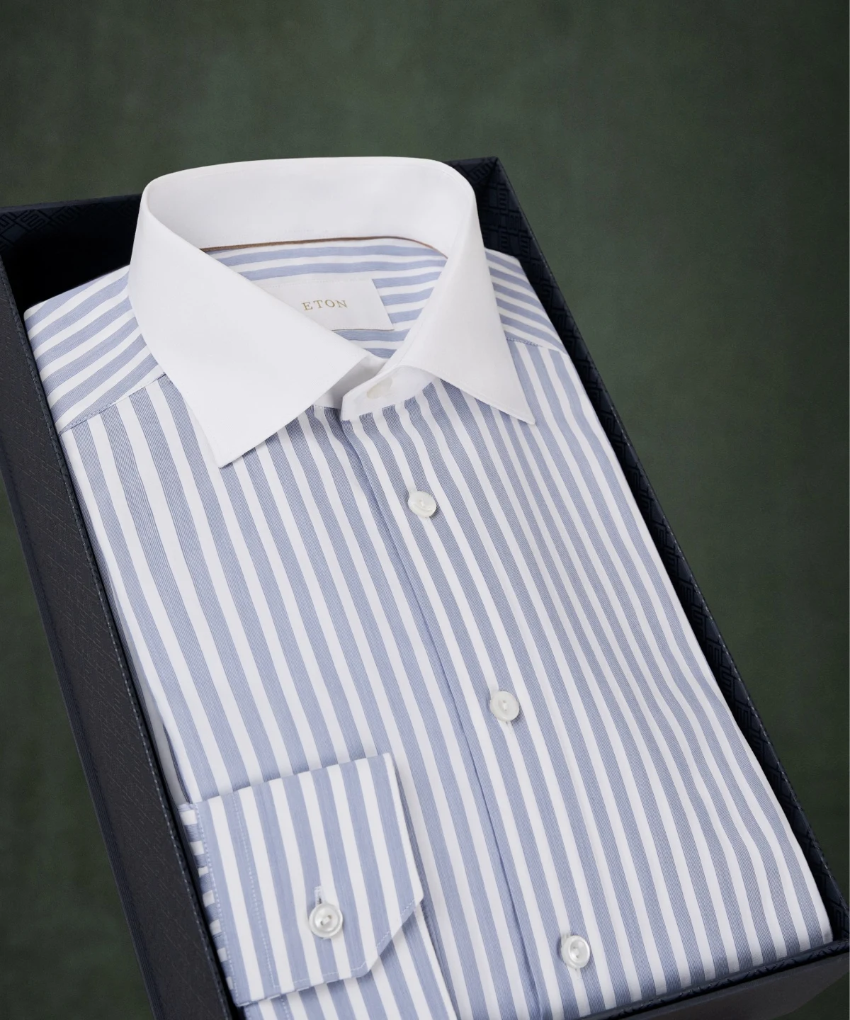 striped elevated shirt white collar