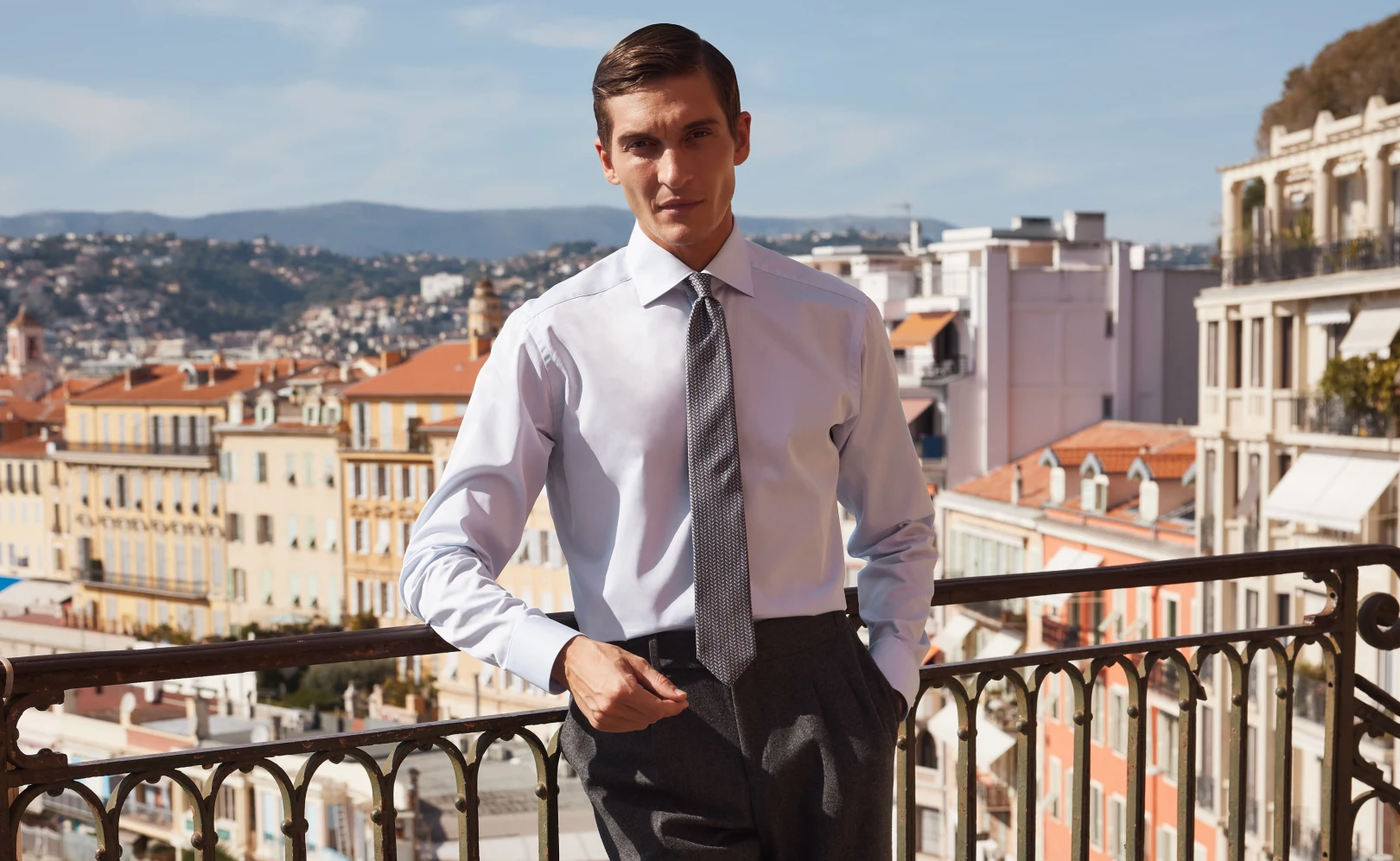 model in shirt and tie