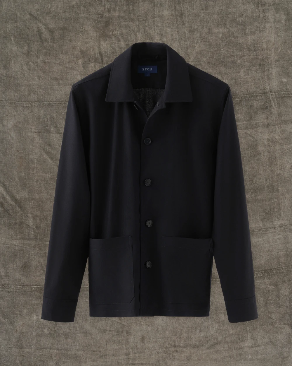 navy wool overshirt