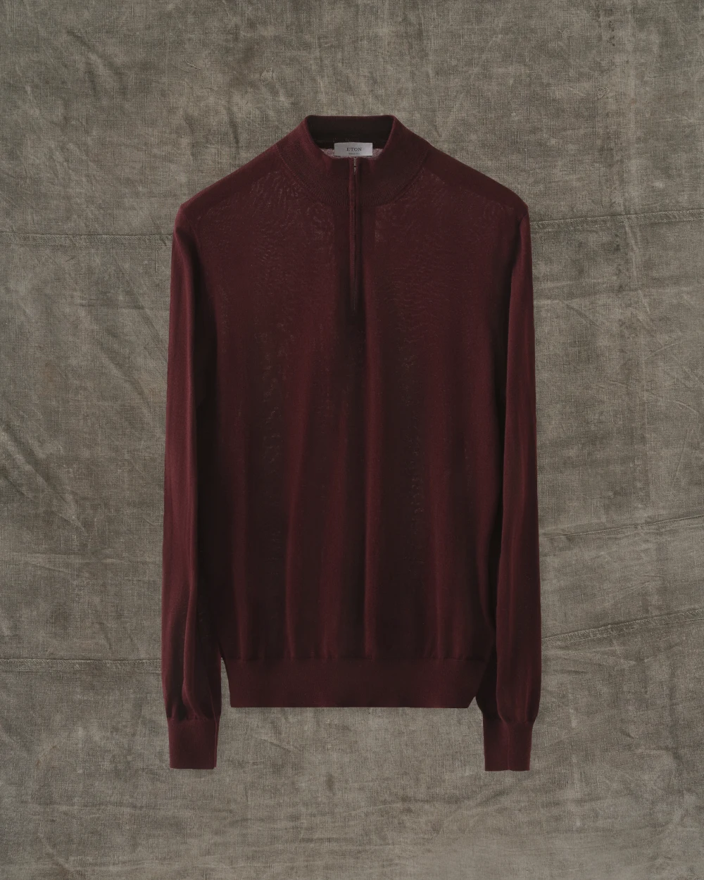 burgundy knitted merino sweater