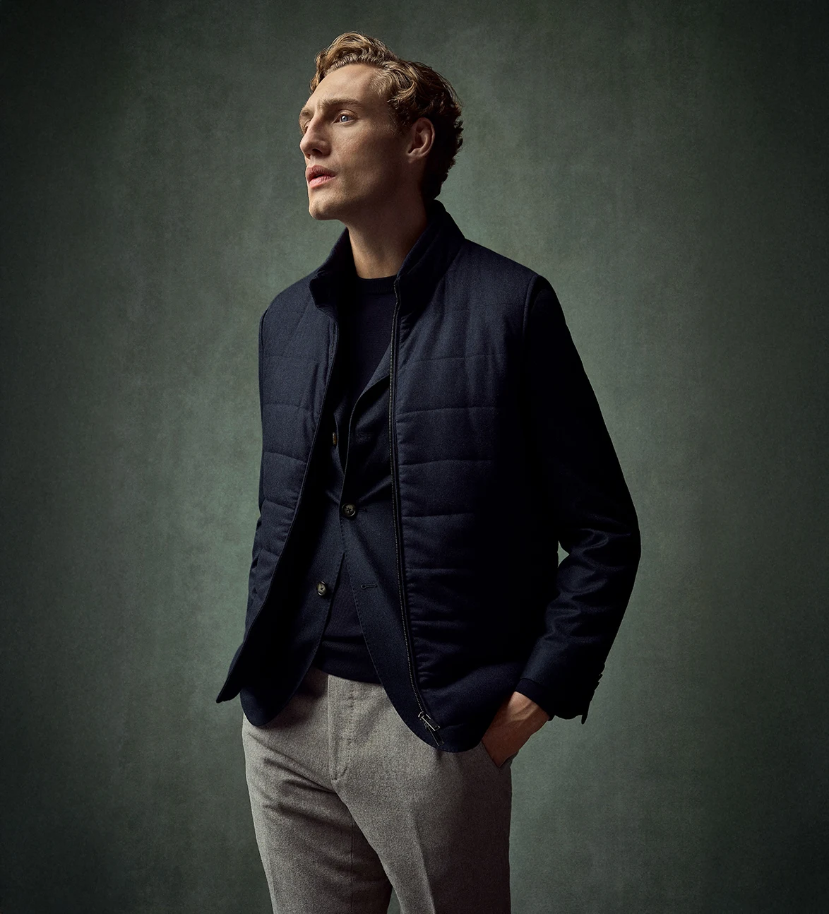 Eton navy padded vest