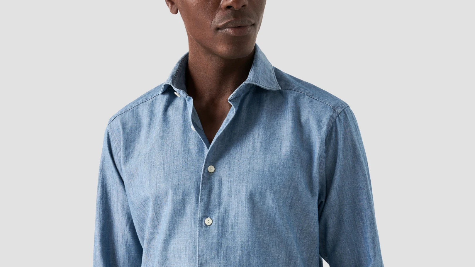 Denim shirt on model