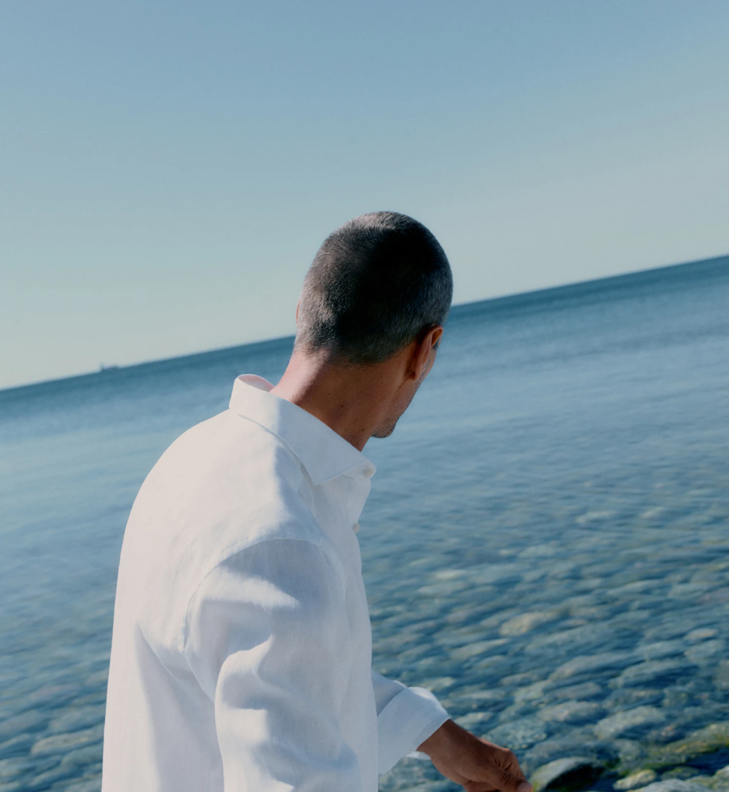 white linen shirt