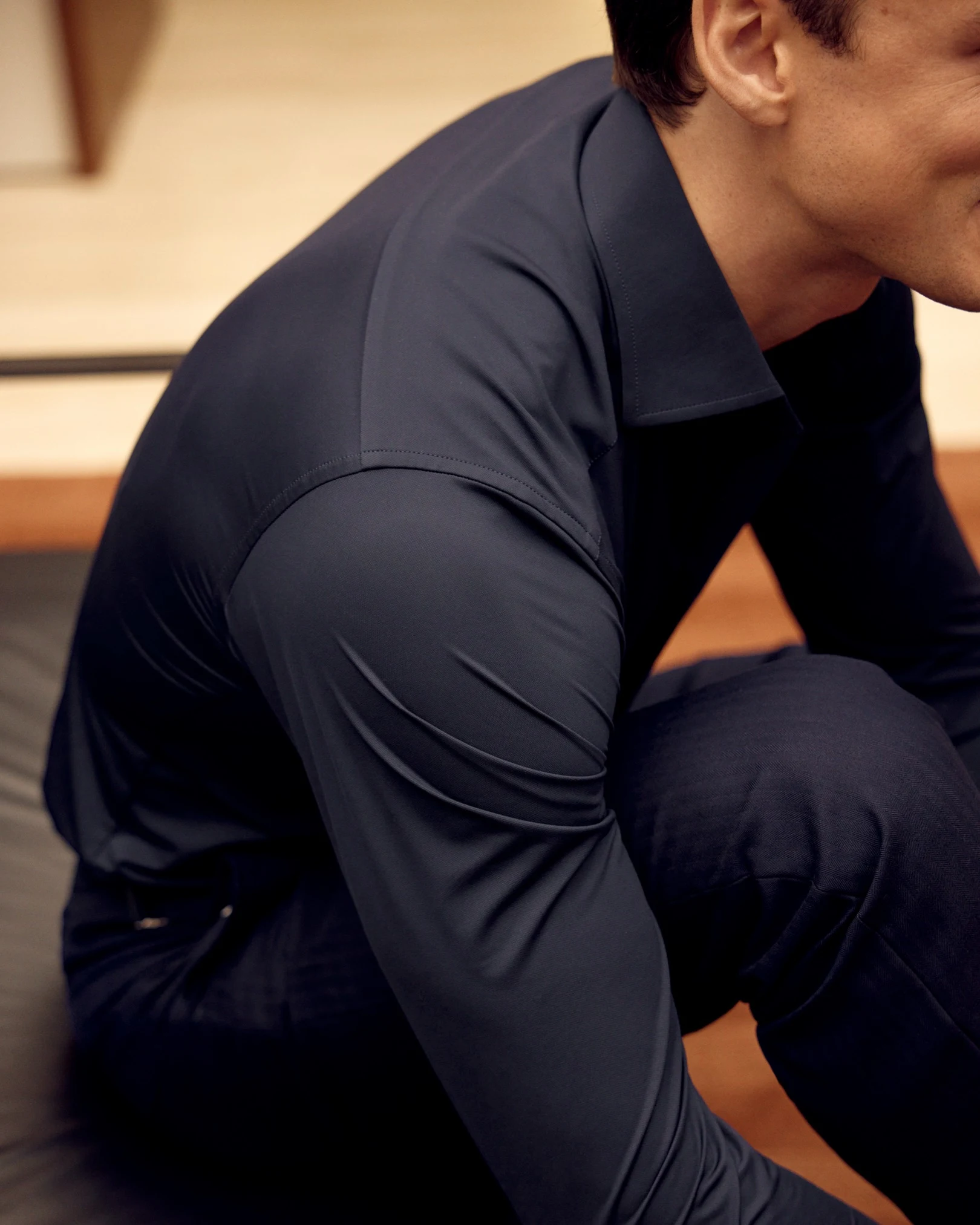 navy four way stretch shirt