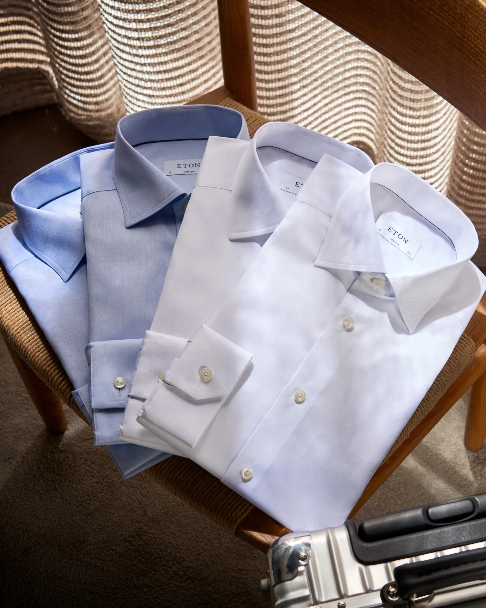 dress shirt bundle Organic Cotton Stretch Twill Dress Shirt 3 Pack Bundle in Light Blue/White Check