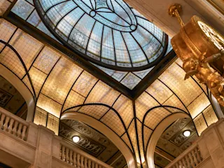 Interior atrium at Book Tower. 