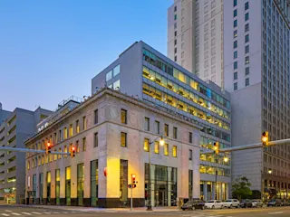 Exterior of the Federal Reserve Building. 