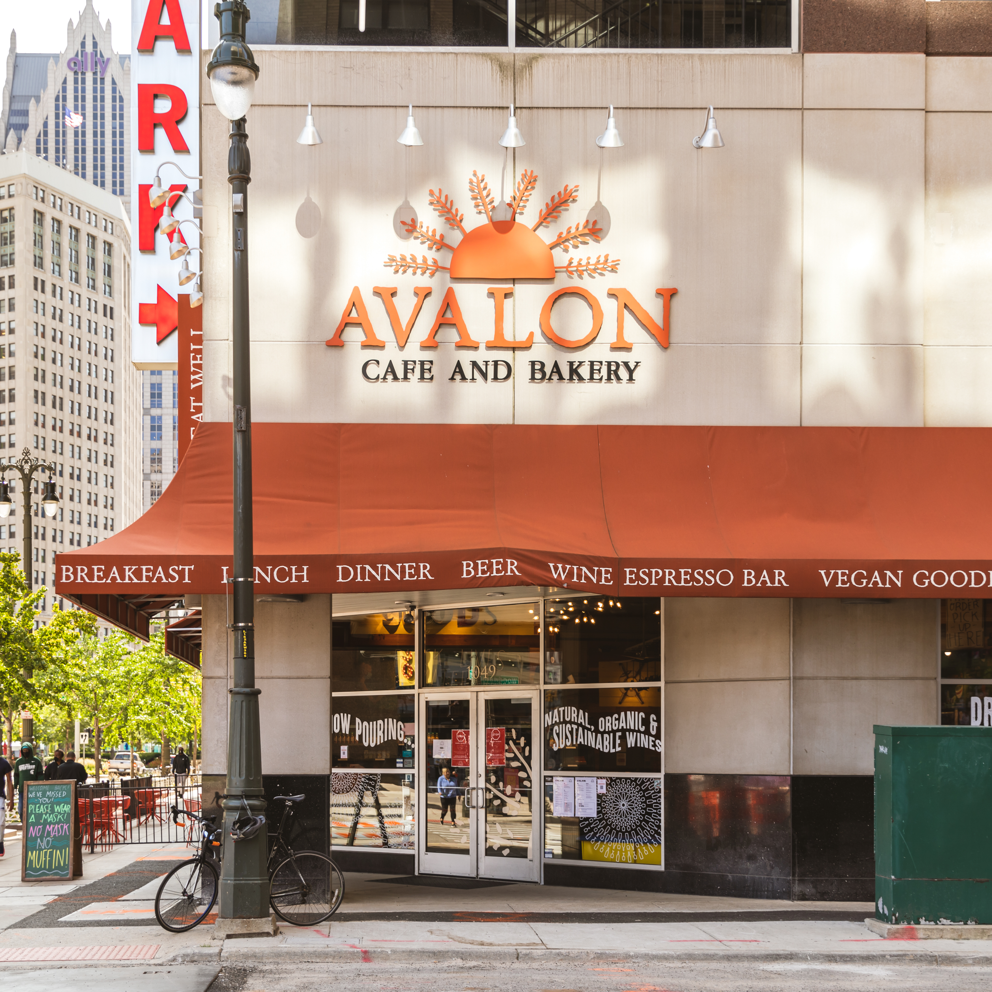 Exterior of Avalon Café and Bakery. 