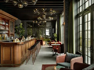 Kamper's Rooftop Lounge interior at Book Tower. 