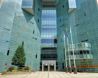Exterior of Compuware building in 2010.