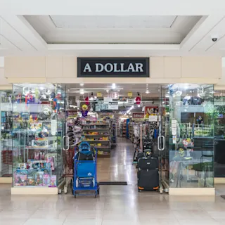 A Dollar storefront. 