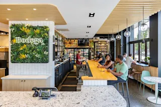 An interior photo of Brush Park Bodega at City Modern.