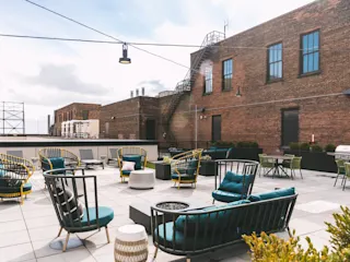 Community rooftop lounge area. 